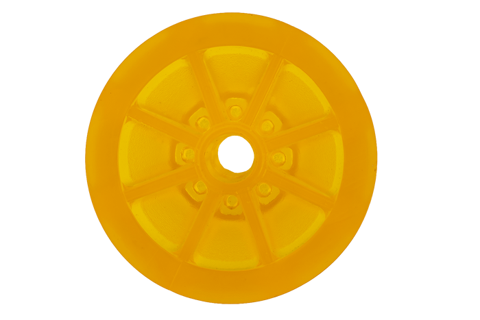 Diabolo étrave, rouleau de quille KNOTT PVC jaune pour remorque bateau 