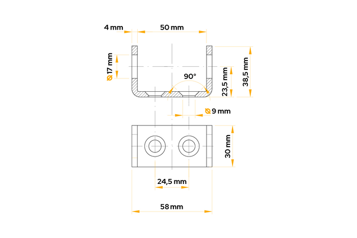 Support de charnière latérale de remorque WINTERHOFF BSCHG 10-17-B