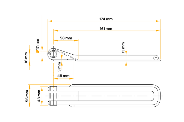 Charnière latérale de remorque WINTERHOFF BSCH 10-17-170 pour montage latéral de remorque