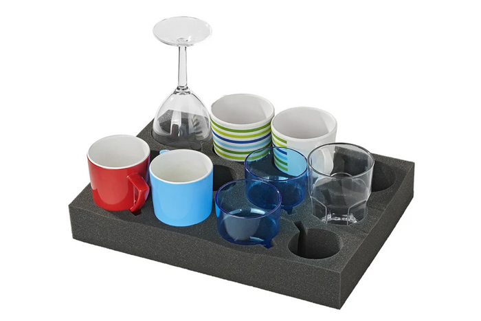 ProPlus 761472PM Porte-gobelets et verres pour camping, mousse souple, peut contenir 12 gobelets