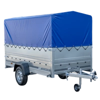 Remorque porte-voitures sur ressorts 264x125 UNITRAILER GARDEN 264/R KIPP avec côtés BIS, châssis H-800 et bâche bleue