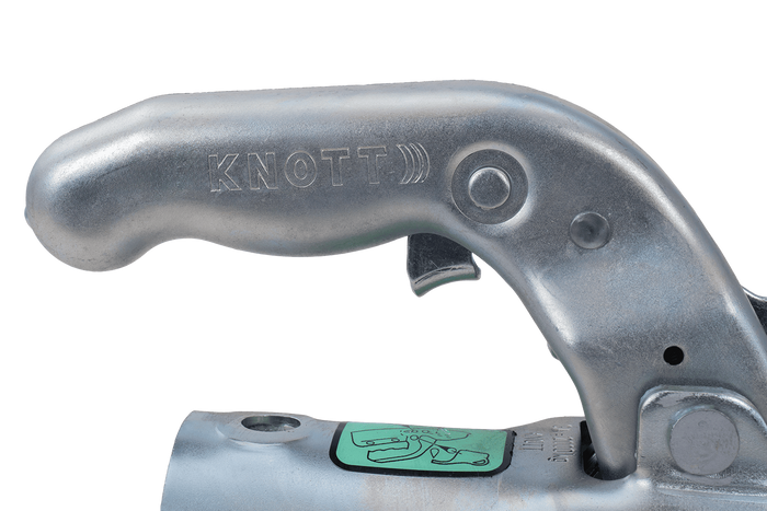 Attelage à boule KNOTT K20-B pour remorque de 2 000 kg avec timon tubulaire de 45 mm, en fonte