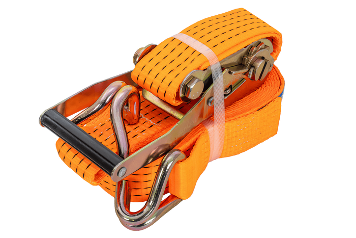 Ensemble de quatre courroies de transport UNITRAILER 8 m/50 mm/5 t orange avec tendeur