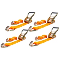Ensemble de quatre courroies de transport UNITRAILER orange 2 m/50 mm/5 t avec tendeur