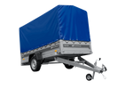 Remorque à un essieu sur ressorts 264x125 UNITRAILER FORCE 264/R KIPP avec châssis H-1100 et bâche bleue