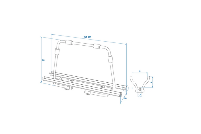 Porte-vélos ProPlus 330242BL pour remorque, supportant 2 vélos (40 kg)