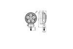 Lampe de travail ronde LED TT TECHNOLOGY TT.13323, 24 LED, 1920 lm