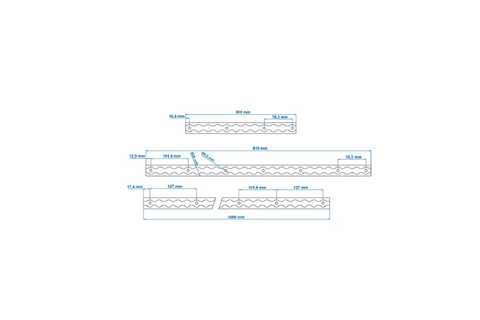 Rail de chargement ProPlus 342174 pour avion, rail de chargement en aluminium, 60 cm