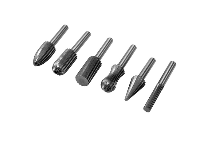 Jeu de 6 fraises à queue YATO YT-61711 pour métaux, porte-fraise de 6 mm pour meuleuse droite.
