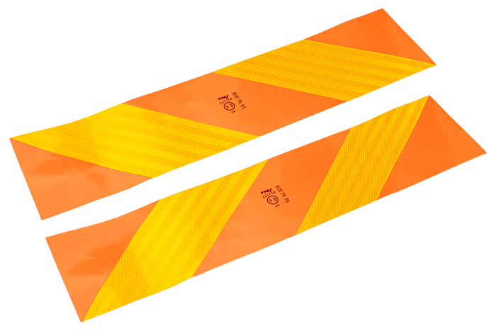 Autocollants réfléchissants, HERMON court, plaques de marquage poids lourds, 565x132mm, gauche+droite