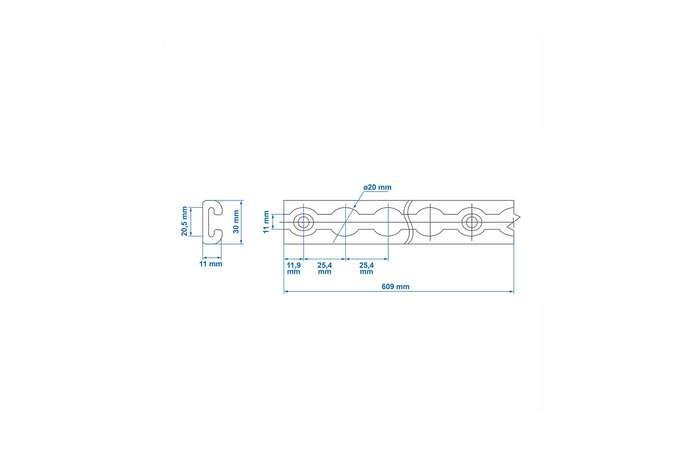Rail de chargement Airline ProPlus 342174, rail de chargement en aluminium, 60 cm