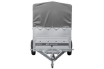 Remorque à un essieu sur ressorts 230x125 UNITRAILER FORCE 230/R KIPP avec ridelles BIS, châssis H-800 et bâche grise
