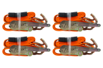 Jeu de quatre sangles de transport 3 points avec tendeur pour remorque UNITRAILER 3 m/50 mm/4 t orange