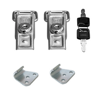 Jeu de crochets, charnières latéraux avec fixations WINTERHOFF BVS 60-1 + BVSG 60-A, serrure latérale de remorque complète avec clé