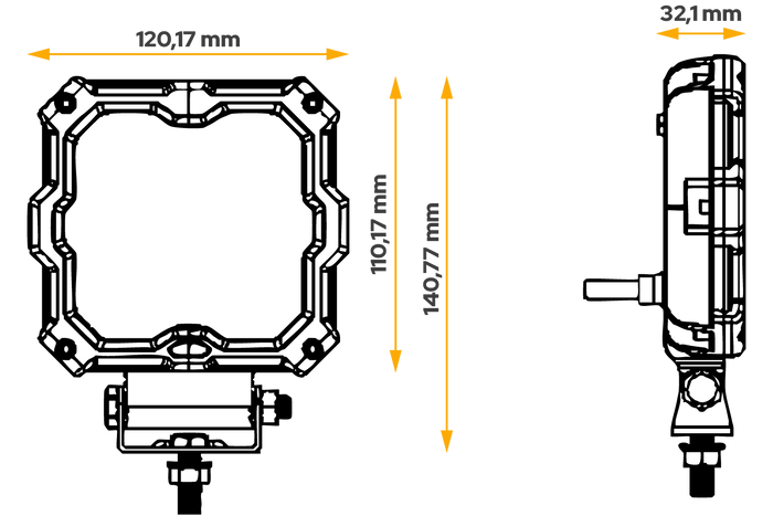 Lampe de travail LED réflecteur KAMAR X-SPIDER L0195, 9xLED, 1700lm