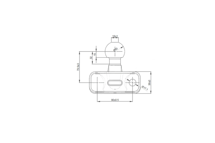 Boule d'attelage à bride pour attelage XIMPLIO 50 mm 3500 kg