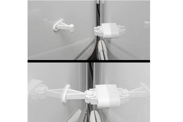 Loquet de porte de caravane ou de camping-car ProPlus 362622V02, poignée blanche à ressort pour maintenir la porte