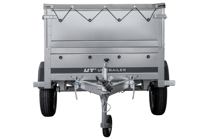 Remorque mono-essieu 200x106 UNITRAILER GARDEN 200 KIPP avec ridelles BIS, châssis H-0 et bâche grise
