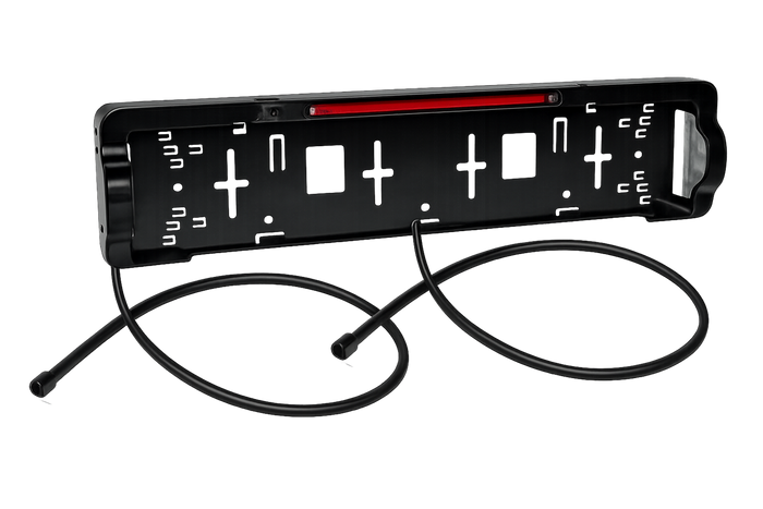 Support de plaque d'immatriculation avec éclairage LED et feu stop ASPÖCK 12V, câble de 0,8 m et 1 m