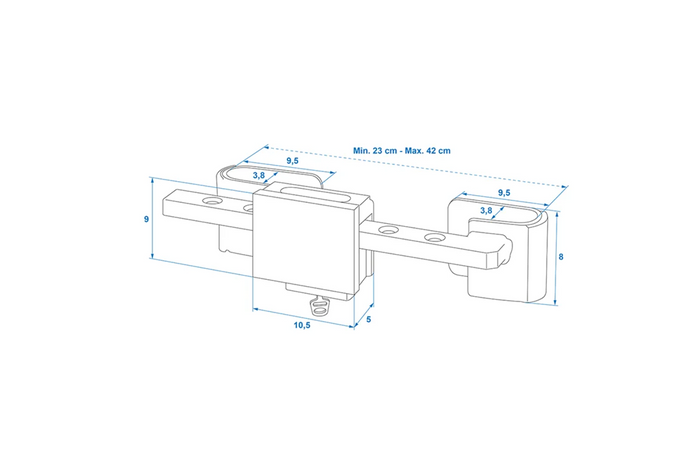Protection antivol pour remorque porte-conteneurs ProPlus 381341V01, verrou réglable 23-42 cm