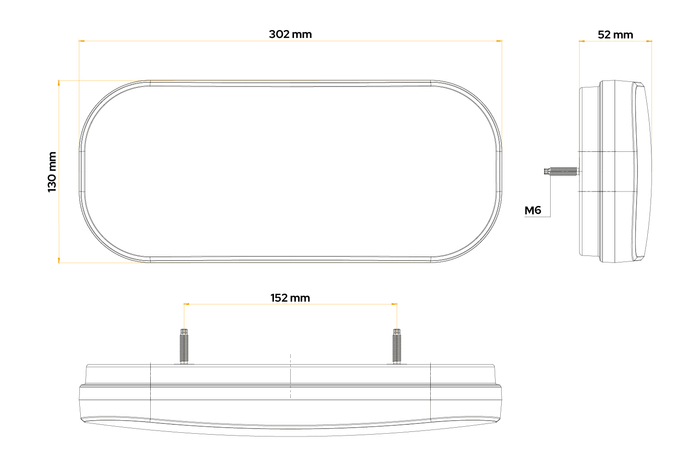 FRISTOM FT-610 Feu arrière LED, 6 fonctions, gauche