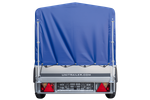 Remorque à un essieu 200x106 UNITRAILER GARDEN 200 KIPP avec châssis H-800 et bâche bleue