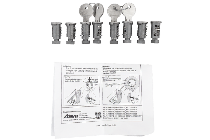 Coffret de serrures et clés Atera (8 pièces + 2 clés) 083012