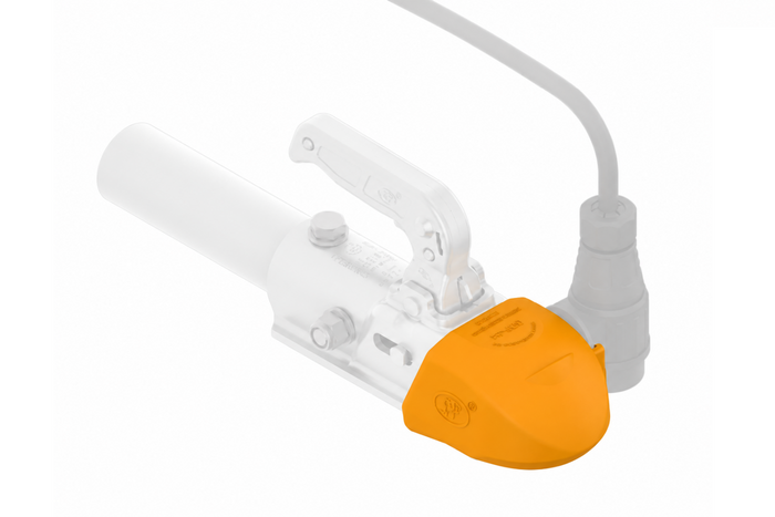 Couvercle de sécurité pour l'attelage à boule Soft Dock STEELPRESS SDP-04 avec emplacement pour la prise.