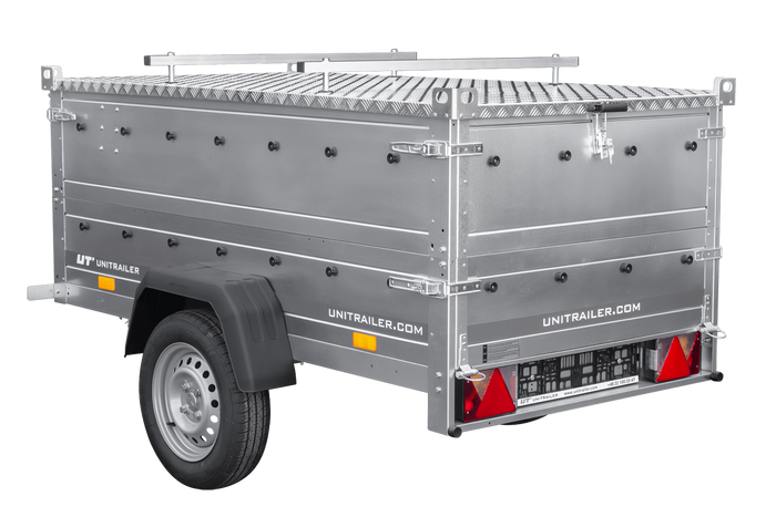 Remorque légère 200x106 UNITRAILER GARDEN 200 KIPP avec côtés BIS et cqpot en aluminium