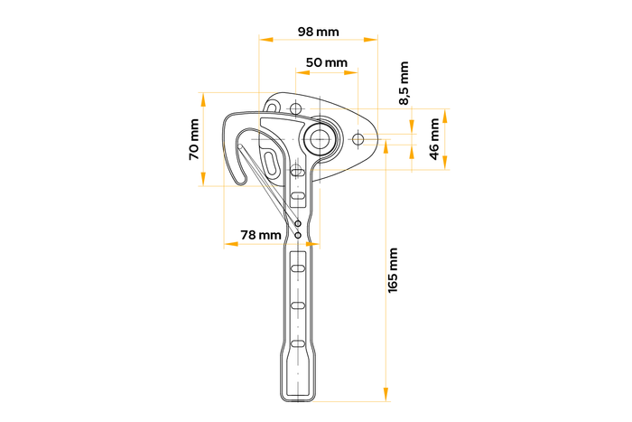 Crochet latéral gauche WINTERHOFF WV 20-L pour fermeture de remorque