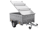 Remorque légère sur ressorts 200x125 UNITRAILER GARDEN 201/R KIPP avec ridelles supplémentaires et capot en aluminium