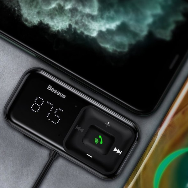 Émetteur FM BASEUS T type S-16 Bluetooth 5.0 MP3 + chargeur de voiture 2 ports USB