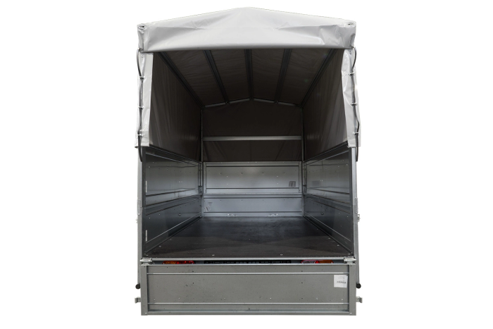 Remorque légère sur ressorts 264x125 UNITRAILER GARDEN 264/R KIPP avec côtés, ridelles BIS, châssis H-800 et bâche grise