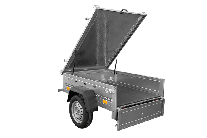 Remorque à un essieu 150x106 UNITRAILER GARDEN 150 KIPP avec bâche en aluminium