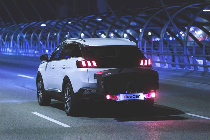 Towbox EVO classic gris - coffre à bagages monté sur attelage