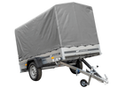 Remorque à un essieu 230x125 UNITRAILER GARDEN 230 KIPP avec châssis H-1100 et bâche grise