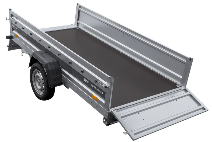Remorque à un essieu sur ressorts 264x125 UNITRAILER FORCE 264/R KIPP avec châssis H-1100 et bâche grise