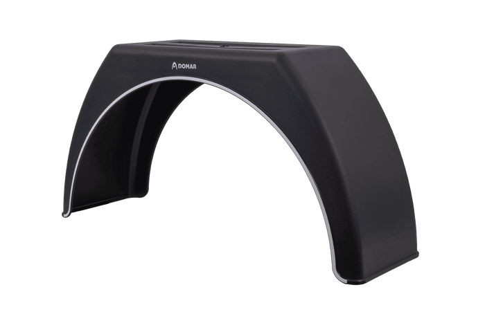 Garde-boue de remorque 15-17,5" DOMAR DK3114, passage de roue plat 950/300 mm avec garniture blanche