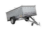Remorque à un essieu sur ressorts 264x125 UNITRAILER GARDEN 264/R KIPP avec ridelles supplémentaires et capot en aluminium