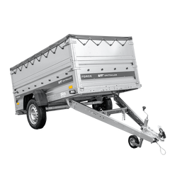 Remorque légère 230x125 UNITRAILER FORCE 230 KIPP avec ridelles BIS, châssis H-0 et bâche grise
