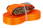 Ensemble de quatre courroies de transport UNITRAIER 12 m/35 mm/2 t orange avec tendeur