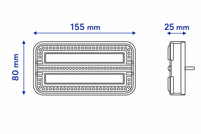 Feux arrière à LED TT Technology TT.12028B-DI-CAN, 3 fonctions, CANBUS, aimanté, gauche et droite