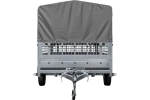 Remorque sur ressorts 264x150 UNITRAILER GARDEN 265/R KIPP avec ridelles grillagées, châssis H-800 et bâche grise