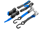 Ensemble de deux sangles de transport HILLS 3 m/25 mm/1 t avec tendeur et deux harnais de 0,45 m pour la fixation de la moto