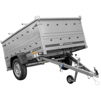 Remorque légère 200x125 UNITRAILER GARDEN 201 KIPP avec côtés BIS et bâche en aluminium