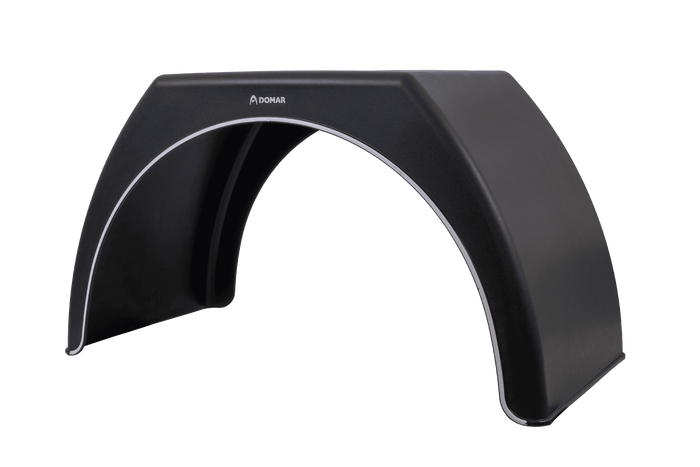 Garde-boue double pour remorque 15-16" DOMAR DK3120, passage de roue plat 1000/510 mm avec jante blanche