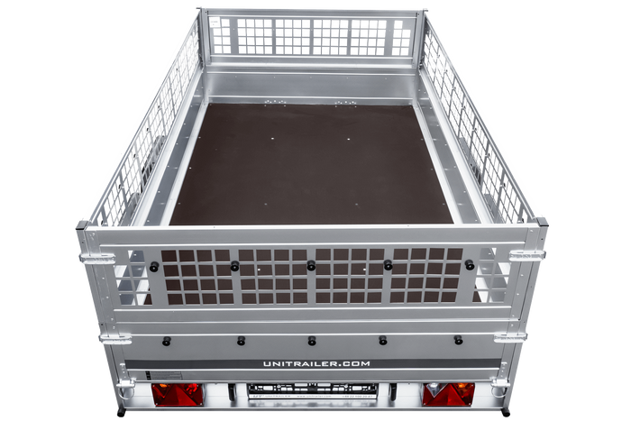 Remorque légère 264x150 UNITRAILER GARDEN 265/2 KIPP avec côtés en filet, châssis H-0 et bâche bleue