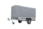 Remorque sur ressorts 264x125 UNITRAILER GARDEN 264/R KIPP avec châssis H-1100 et bâche grise