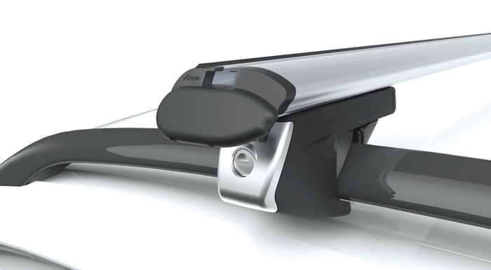 Barres de toit en aluminium noir (137 cm) Atera Signo RT 048237 pour rails