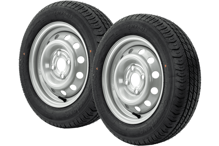 Jeu de deux roues pour remorques UNITRAILER / TEMARED / TRIGANO / LIDER / SOREL PNEUS LINGLONG 155/70 R13 75N JANTES UNITRAILER 4Jx13" 4x100 ET:30